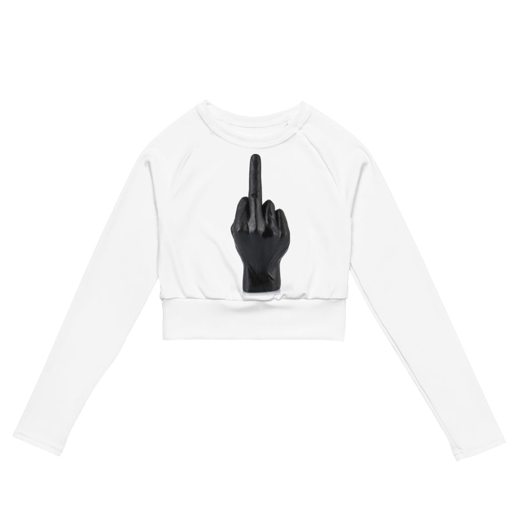 Middle Finger Recycled long-sleeve crop top