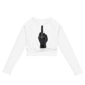 Middle Finger Recycled long-sleeve crop top