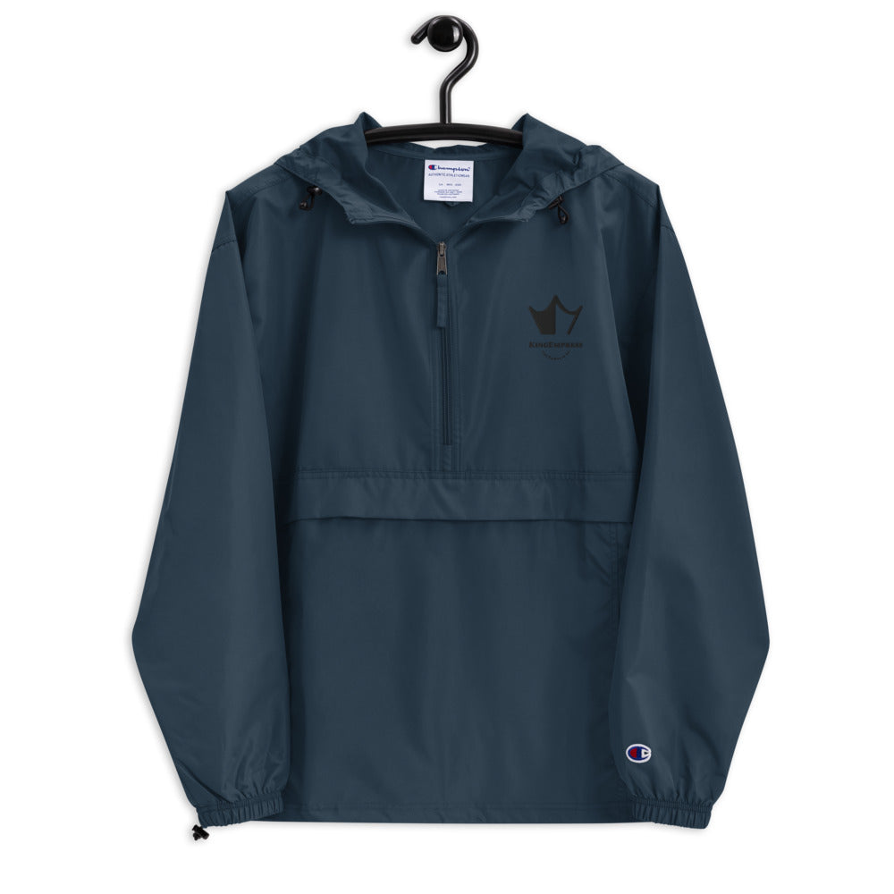 Embroidered Champion Packable Jacket W/King Empress logo.