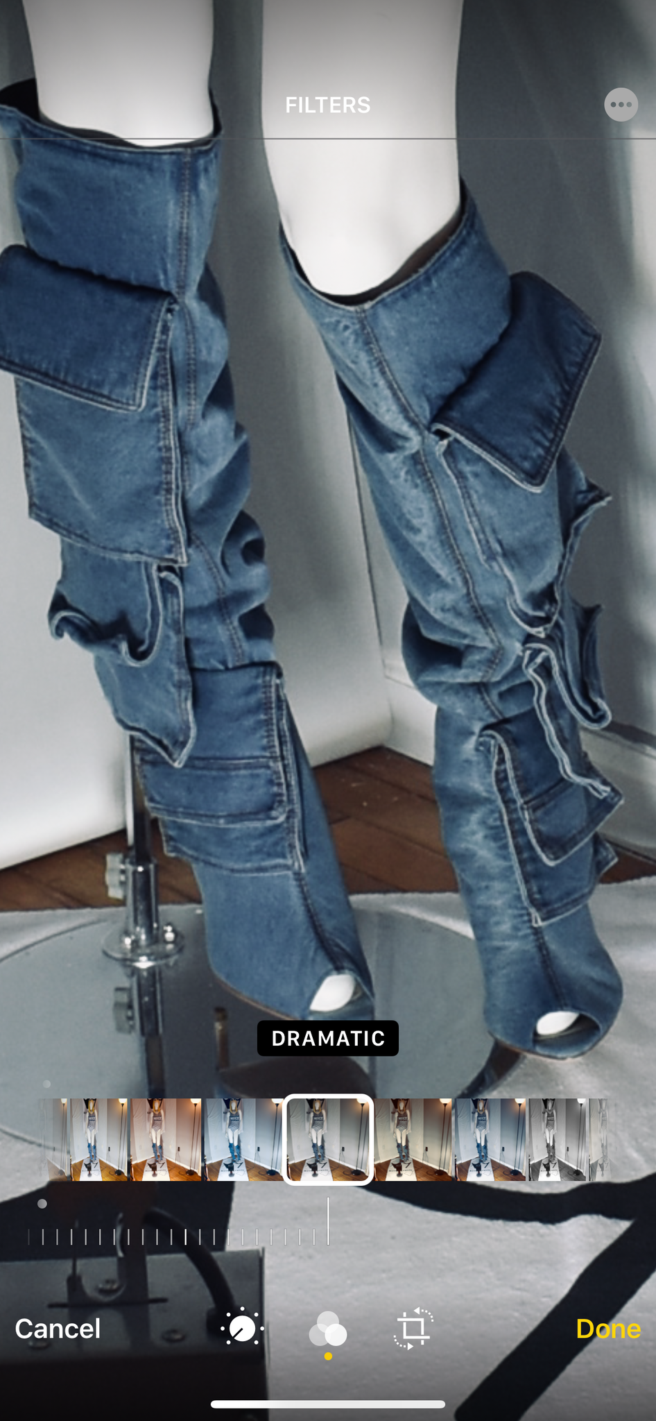 KingEmpress Denim High Knee Shoe Boot