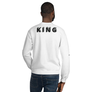 Unisex KE Sweatshirt with the letters  KING on the back.